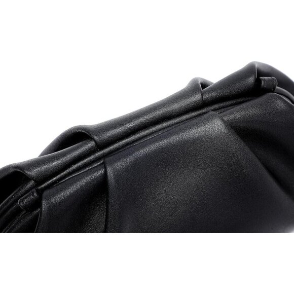 🆕Women Black PU Leather Clutch Purse Elegant Evening Bag Formal Luxurious - Picture 8 of 9